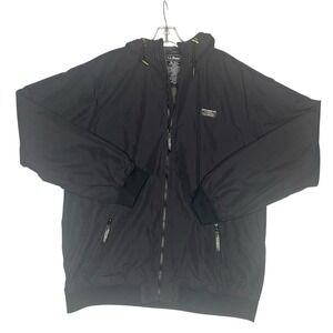 LL Bean Black Insulated 3 Season Bomber Jacket Mens XL Tall Hooded Fleece Lined